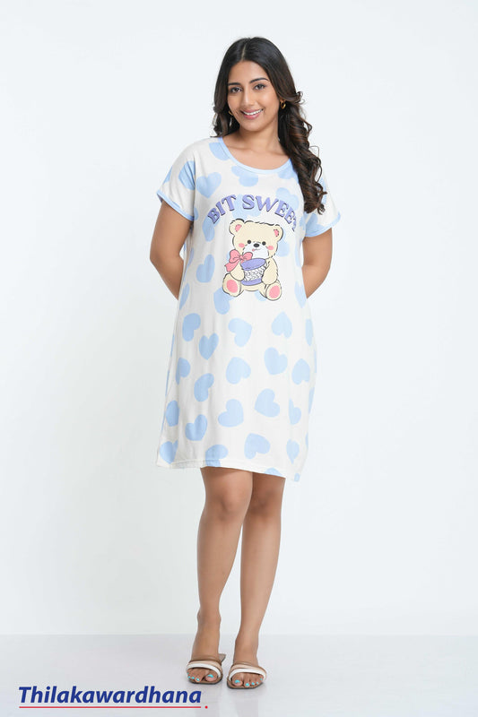 Printed Night Dress - Free Size