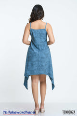 Tendenza V Neck Asymmetrical Hem Detailed Dress