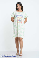 Printed Night Dress - Free Size