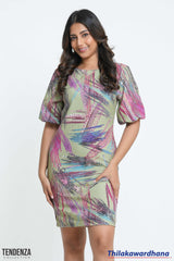 Tendenza Puff Sleeve Bodycon Dress