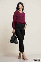 Mid Waist Trim Detailed WW Pant