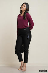 Mid Waist Trim Detailed WW Pant