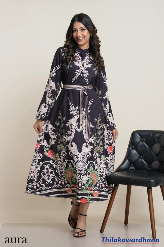 Midnight Royale Printed Maxi Dress