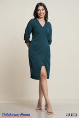 Aura V Neck Dress With Short