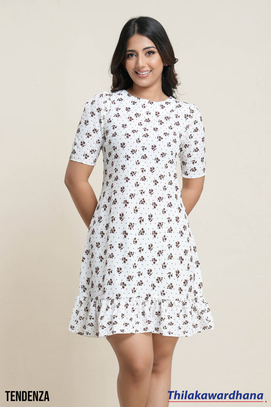 Tendenza Ditsy Floral Empire Fit & Flare Dress