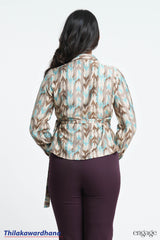 Engage Printed Overlapped Long Sleeve Top