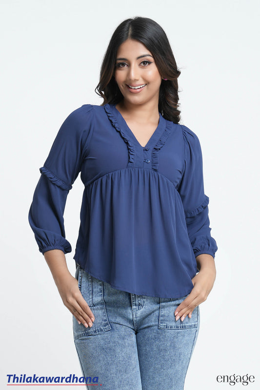 Engage V Neck Peplum Top