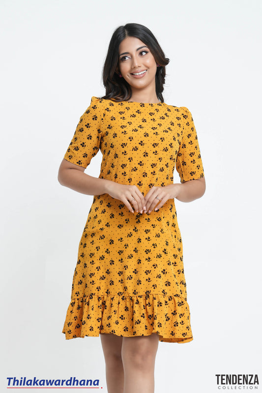 Tendenza Ditsy Floral Empire Fit & Flare Dress