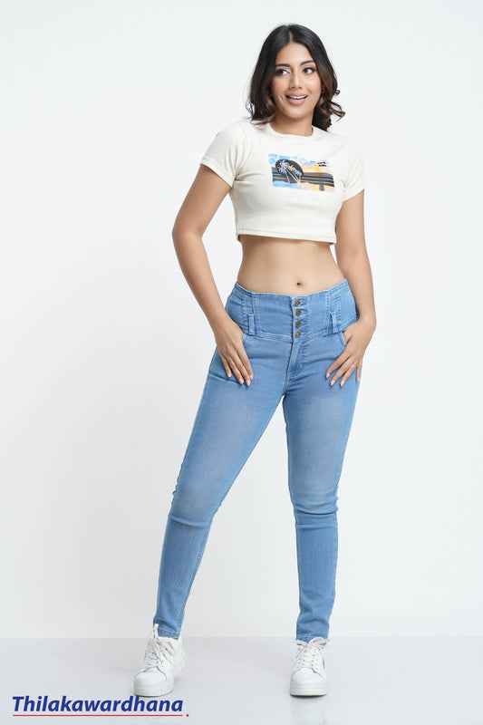 Light Washed High Waist Skinny Jean