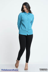 Tendenza Contrast Button Oversized Shirt