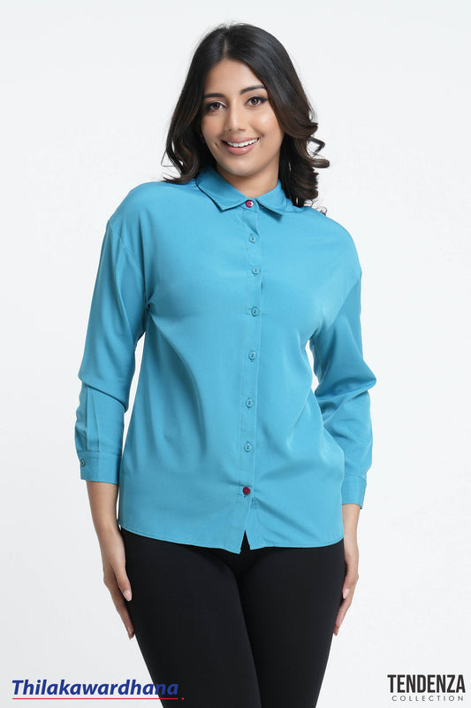 Tendenza Contrast Button Oversized Shirt