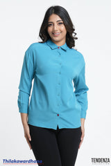 Tendenza Contrast Button Oversized Shirt