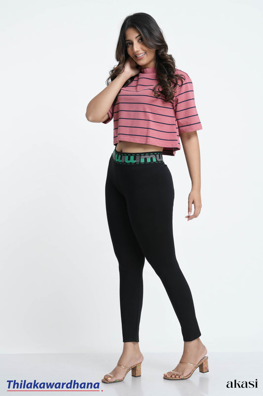 Wait Band Printed Activewear Legging