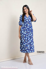 Tendenza Floral Printed Buttoned Down Dress