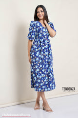 Tendenza Floral Printed Buttoned Down Dress