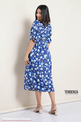 Tendenza Floral Printed Buttoned Down Dress