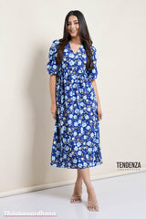 Tendenza Floral Printed Buttoned Down Dress