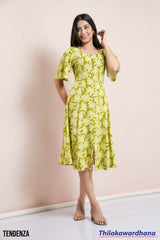 Tendenza Princess Line Printed Midi Dress