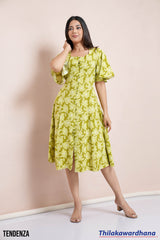 Tendenza Princess Line Printed Midi Dress