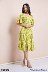 Tendenza Princess Line Printed Midi Dress