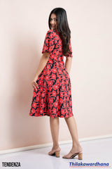 Tendenza Princess Line Printed Midi Dress