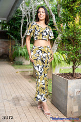 Aura Printed Slit Detailed Co-Ord Set