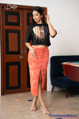 Akasi High Waist Printed Chino Skirt
