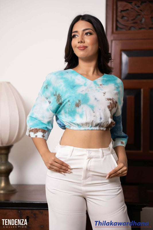 Tendenza Dropped Shoulder Crop Top