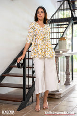 Tendenza Printed Peplum Top