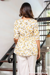 Tendenza Printed Peplum Top