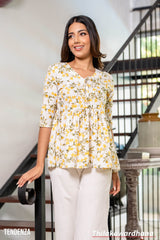Tendenza Printed Peplum Top