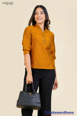 Engage Handloom 3/4 Sleeve Top