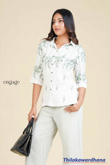 Engage Olive Trails Embroidered Top
