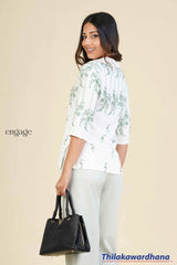Engage Olive Trails Embroidered Top