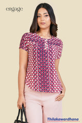 Engage Crimson Pixel Pop Top