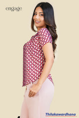 Engage Crimson Pixel Pop Top