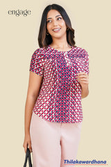 Engage Crimson Pixel Pop Top