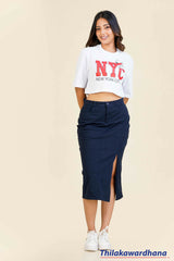 Akasi High Waist Chino Skirt