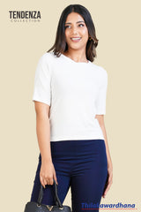 Tendenza Elbow Sleeve Crew Neck Tee