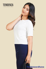 Tendenza Elbow Sleeve Crew Neck Tee