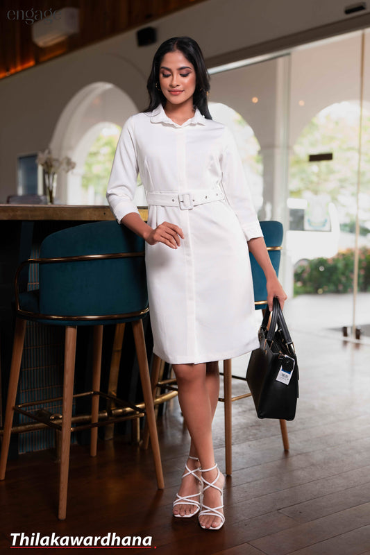 Aura Monochrome Elegance Executive Dress