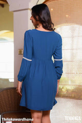 Tendenza Puff Sleeve Boho Tunic Dress