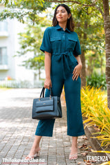 Tendenza Kimono Sleeve Button Up Jumpsuit