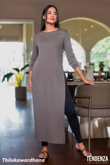 Tendenza Longline Side Slit Tunic Top