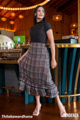 Tendenza Frilled Hem Midi Skirt