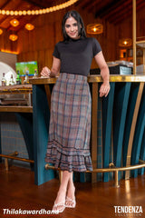 Tendenza Frilled Hem Midi Skirt