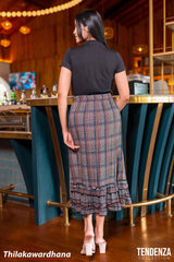 Tendenza Frilled Hem Midi Skirt