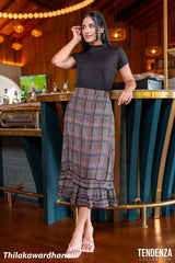 Tendenza Frilled Hem Midi Skirt