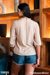 Tendenza Lace Insert Printed Top