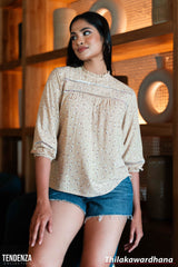 Tendenza Lace Insert Printed Top